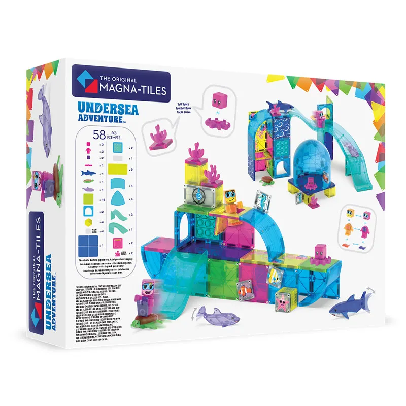 MAGNA-TILES Undersea Adventure 58 Τεμάχια – Μαγνητικά Πλακίδια STEM με Βυθό - Image 3