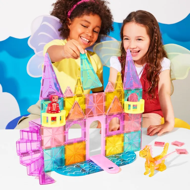 MAGNA-TILES Castle Deluxe 48 Τεμάχια – Μαγνητικά Πλακίδια STEM για Κάστρα - Image 5