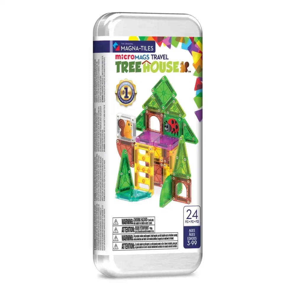 MAGNA-TILES microMAGS Treehouse Travel Set 24 Τεμάχια – Μικρά Μαγνητικά Πλακίδια STEM Ταξιδιού