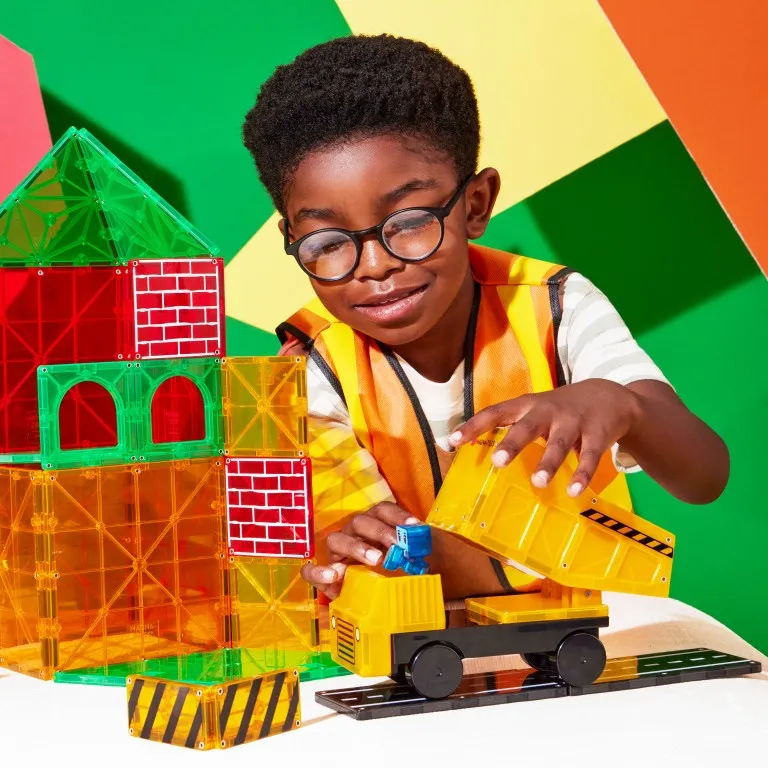 MAGNA-TILES Builder XL 50 Τεμάχια – Μαγνητικά Πλακίδια STEM για Οχήματα & Κατασκευές - Image 4