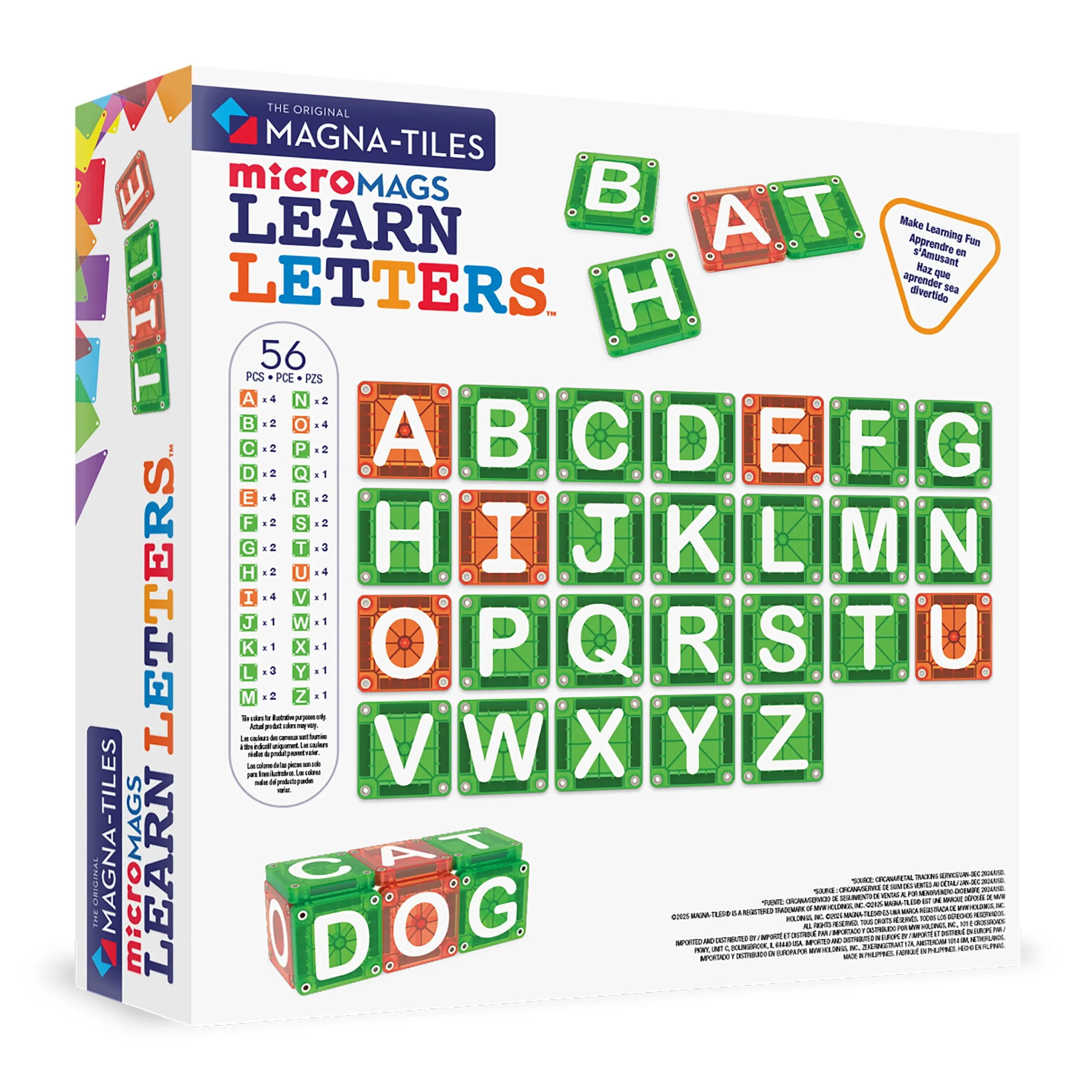 MAGNA-TILES microMAGS Learn Letters 56 Τεμάχια – Μαγνητικά Πλακίδια STEM - Image 7